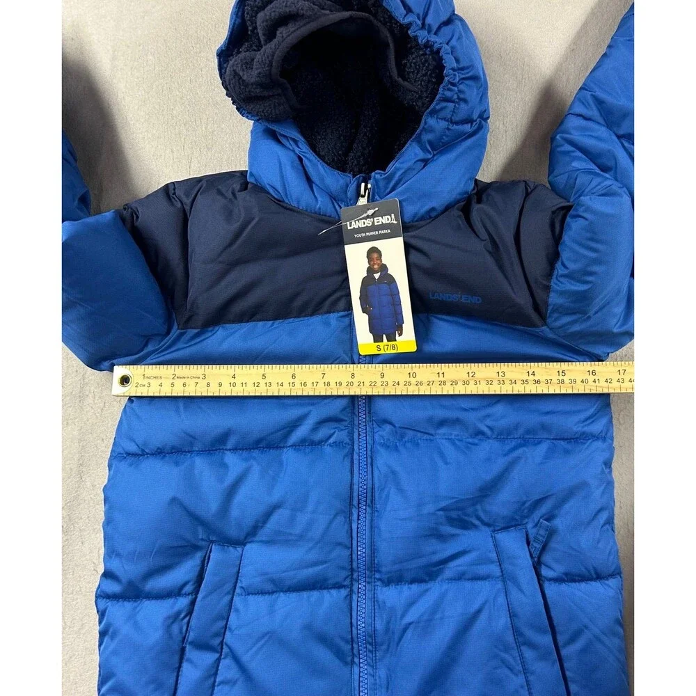 Boys Lands End Puffer Lined Fleece Jacket